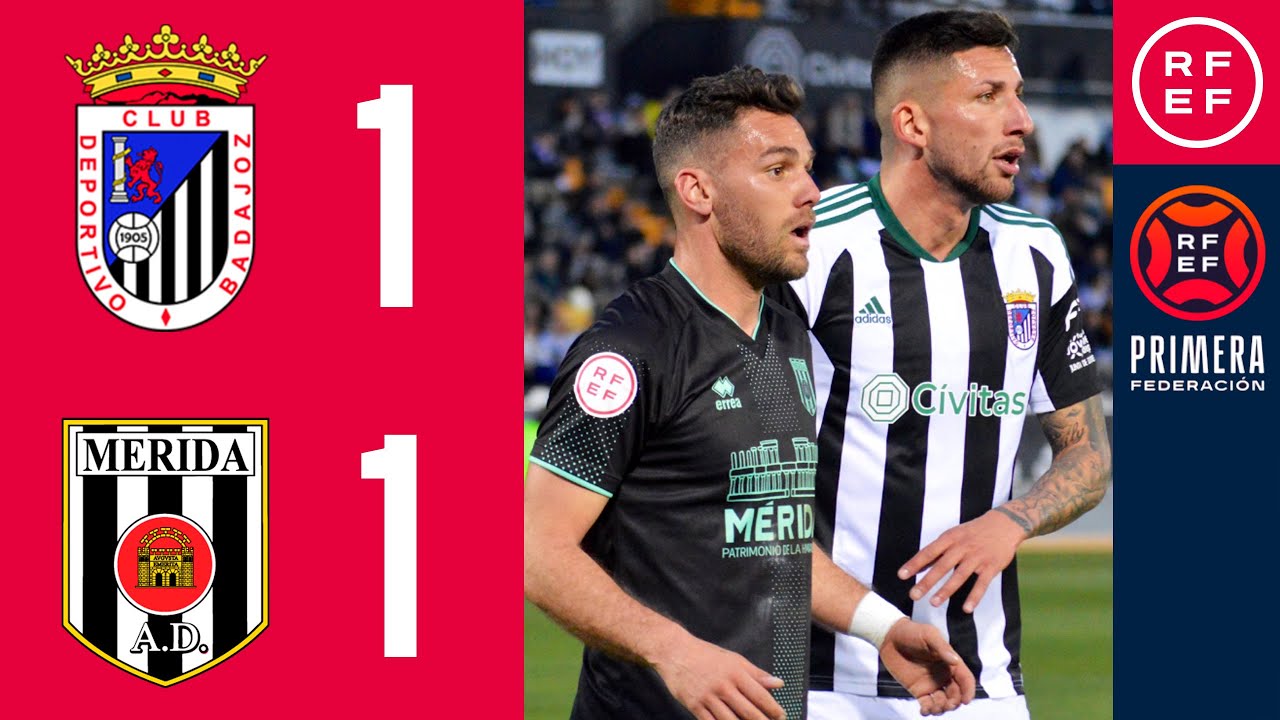 RESUMEN #PrimeraFederación | CD Badajoz 1-1 AD Mérida | Grupo 1 | Jornada 26