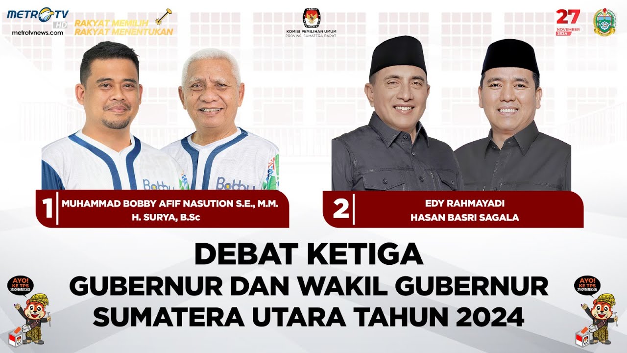 DEBAT KETIGA GUBERNUR DAN WAKIL GUBERNUR SUMATERA UTARA TAHUN 2024