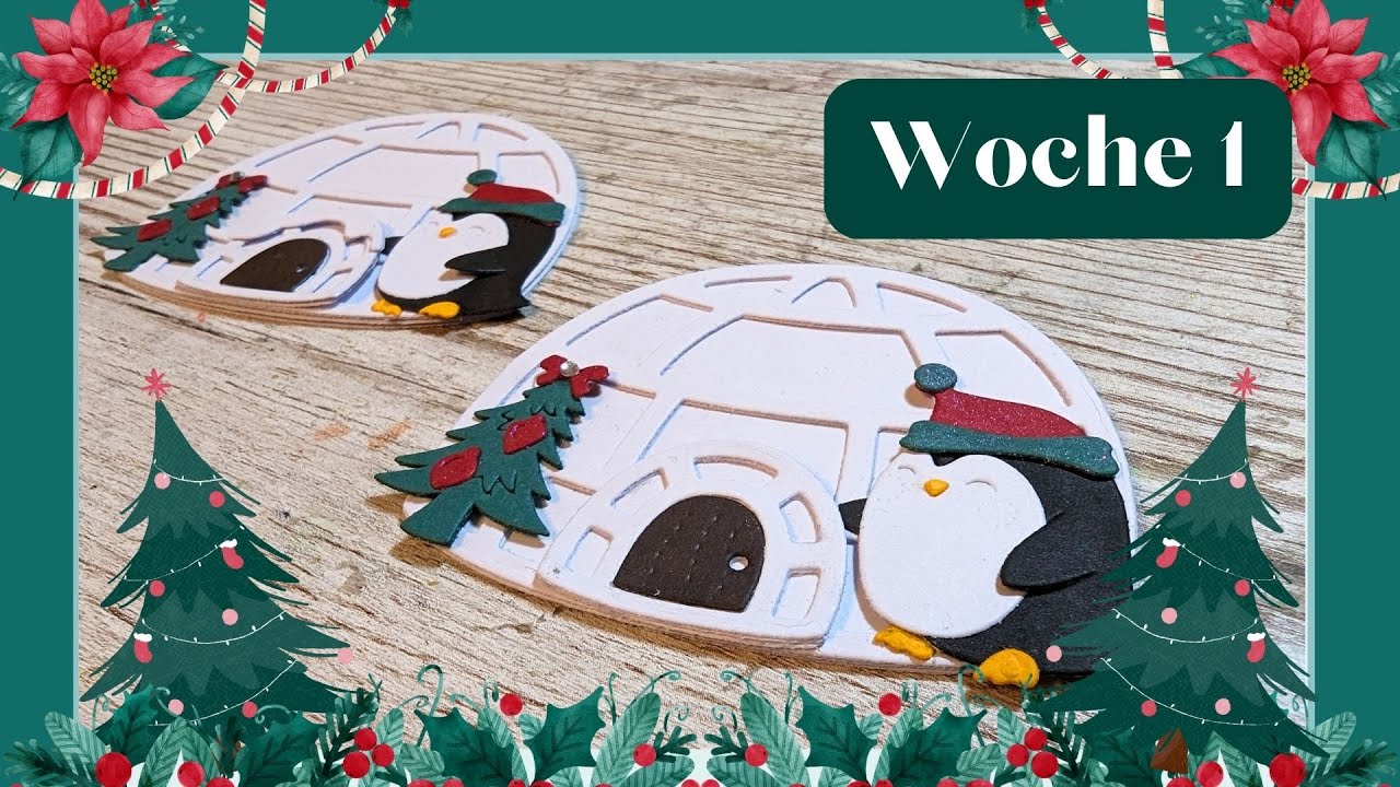 Iglu Karte basteln mit Action Weihnachtsstanzen I 12 Wochen bis Weihnachten