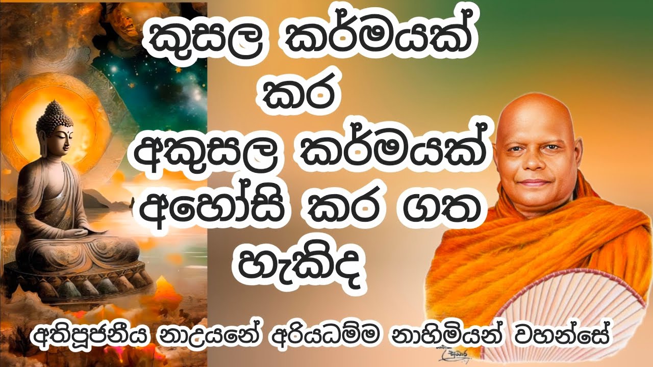 කුසල කර්මයක් කර අකුසල කර්මයක් අහෝසි කර ගත හැකිද - අති පූජනීය නාඋයනේ අරියධම්ම නාහිමියන් වහන්සේ