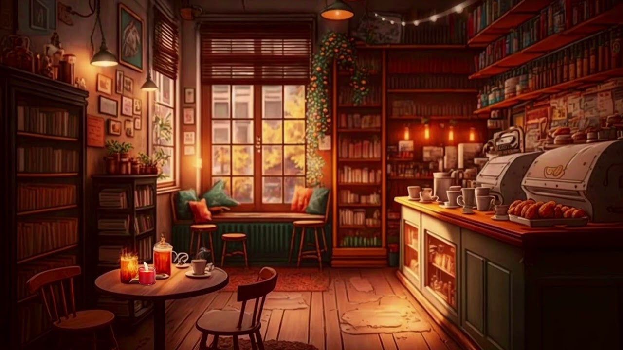 COSY JAZZ CAFE ON A RAINY DAY - Cosy Coffee Shop Ambience with Smooth Jazz - 1 hour