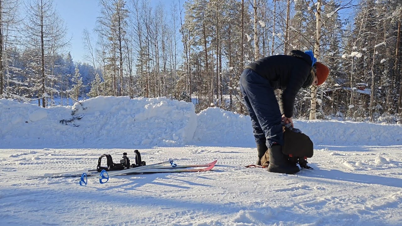 Lähiluonnossa tuulettumassa kauniissa pakkassäässä