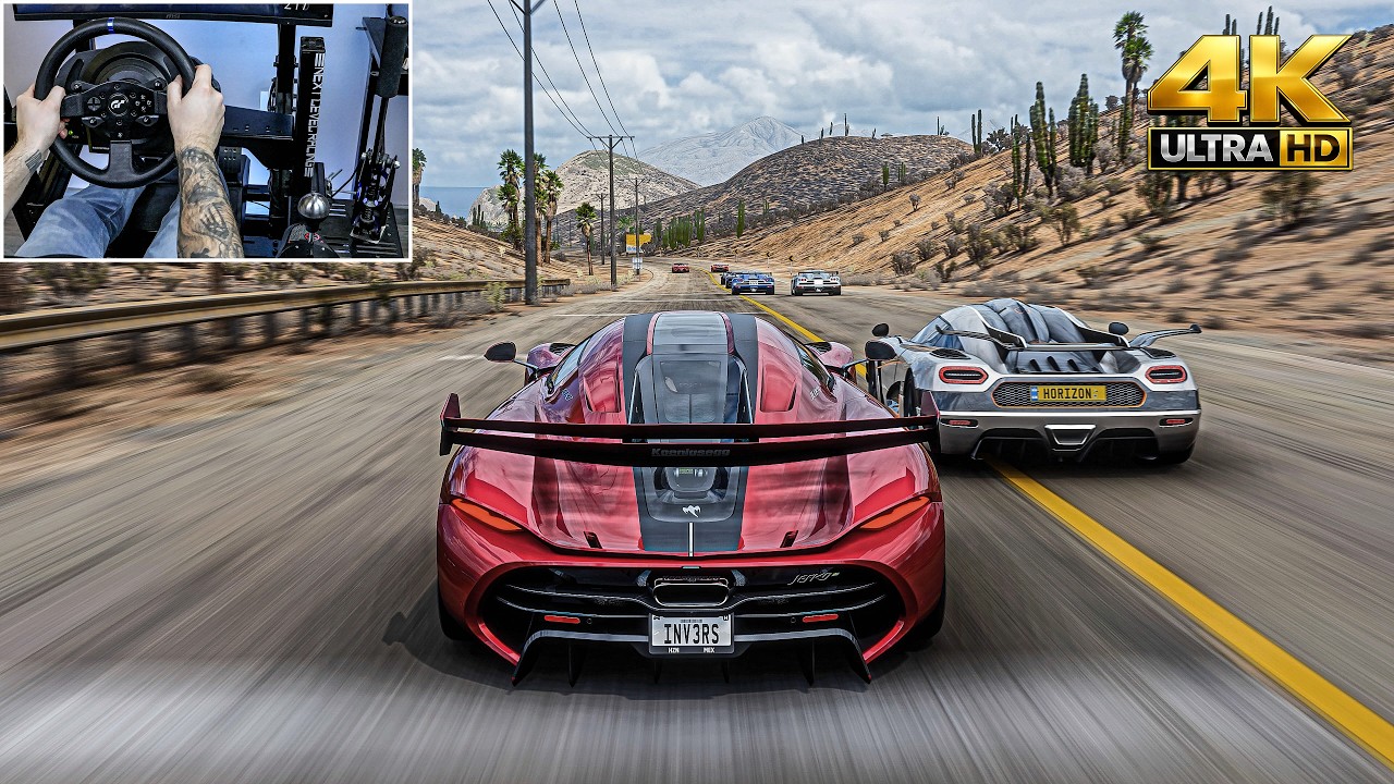 Koenigsegg Jesko vs Hypercars - Forza Horizon 5 | Steering Wheel gameplay