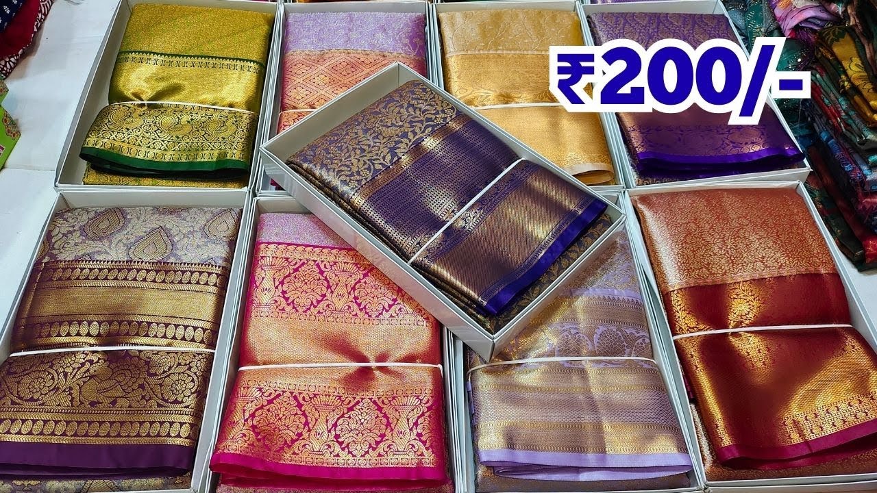 Madina Wholesale పట్టు చీరలు  ₹200/- | Single Saree Delivery - M.A Gaffar Sarees