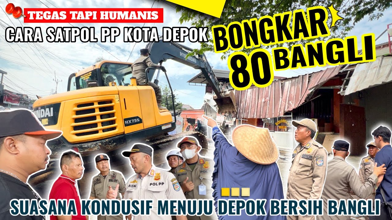 KOTA DEPOK BERBENAH‼️BONGKAR HABIS 80 BANGLI PENYEBAB BANJIR DAN KOTOR KOTA DEPOK. JABAR ISTIMEWA 