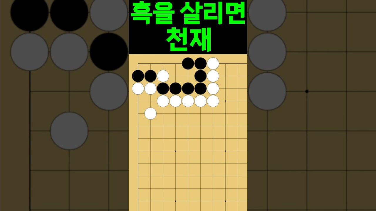 바둑 묘수 사활 - 감탄이 절로 나오는 묘수가 있습니다. 흑을 살려보세요.