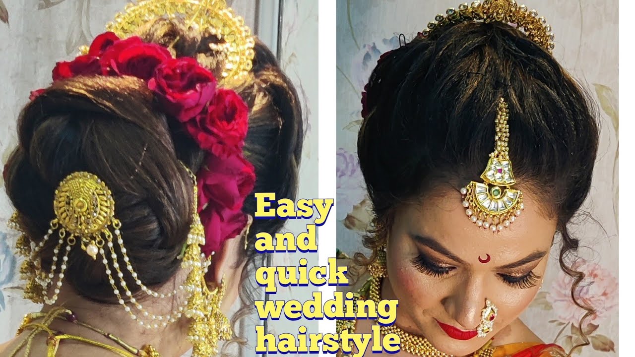 Hairstyle for Maharashtrian wedding  hairstyle for Wedding || Traditional look bridal hairstyle ||