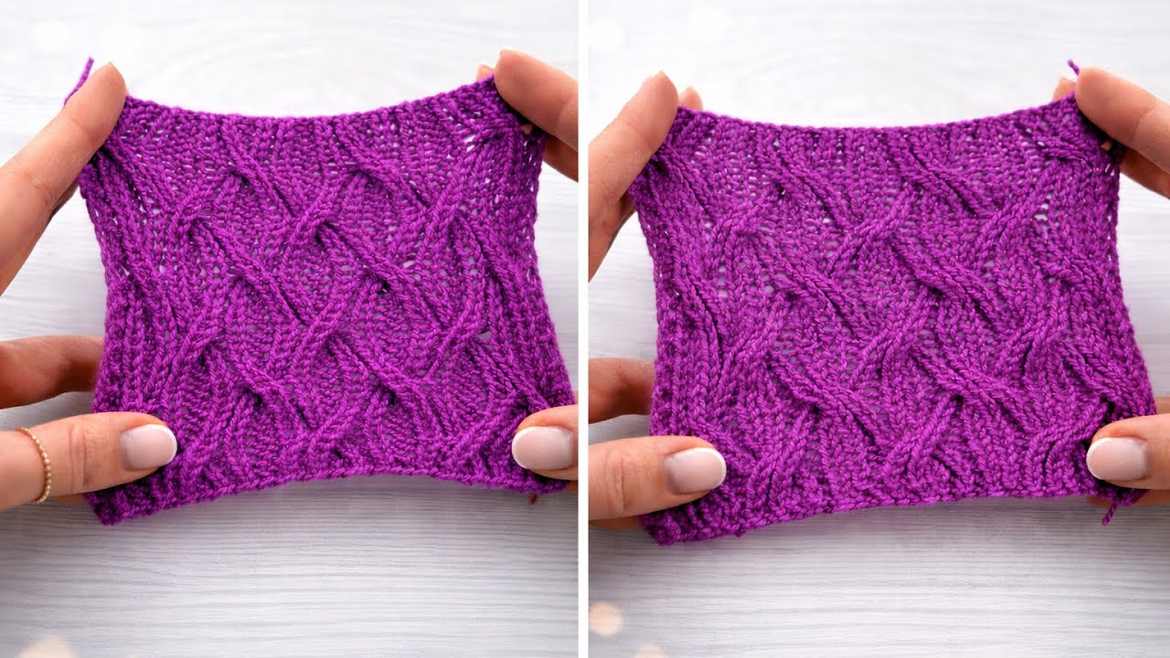 Двусторонний узор спицами | Простой и красивый + схема | Beidseitiges Strickmuster + Strickschema