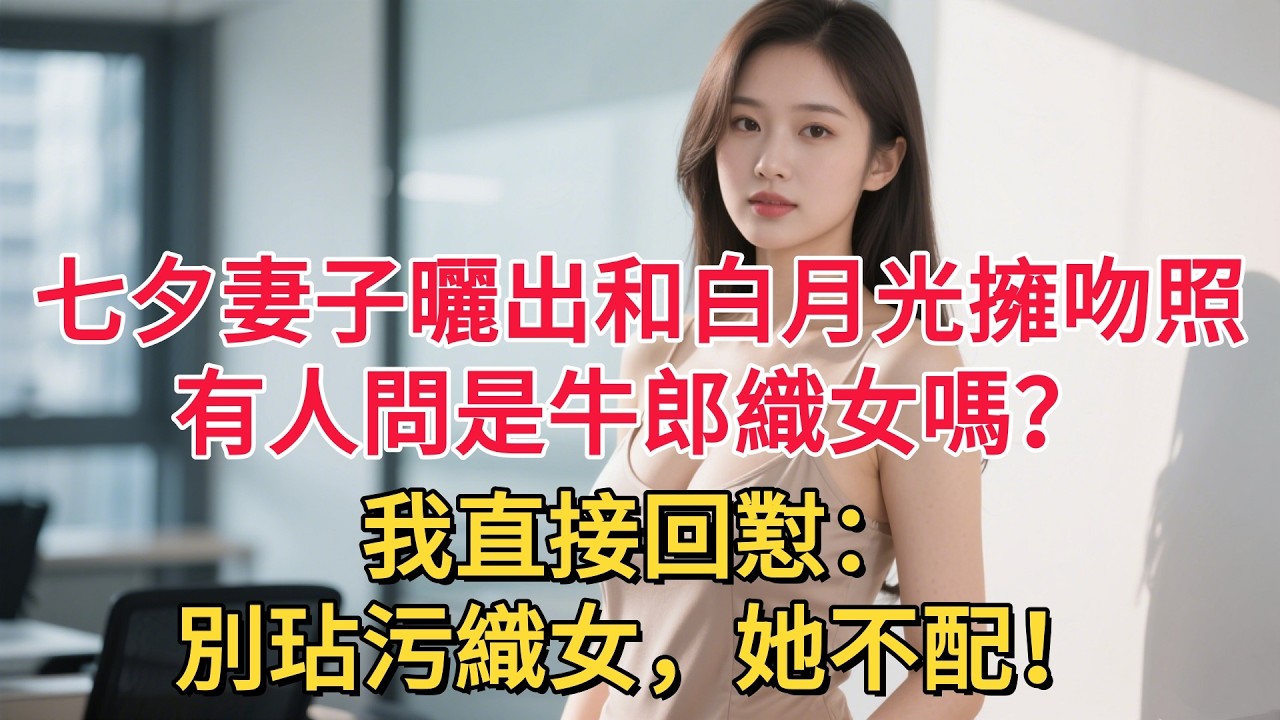 七夕當天妻子曬出和白月光擁吻照，有人問是牛郎織女嗎？我直接回懟：別玷污織女，她不配！