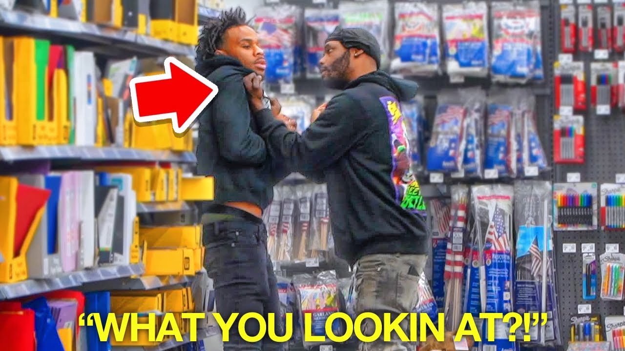 AGGRESSIVELY STARING AT GANGSTERS IN THE HOOD!!!