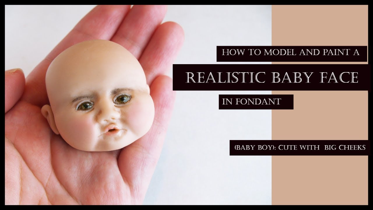 How to Model/Paint a Realistic Fondant Face - Baby:Baby in Panda Outfit 1 of 2 (Gumpaste Applicable)