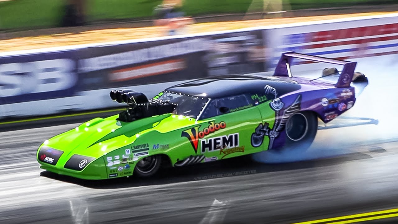 390 km/h, 5-sec Blown Plymouth Superbird Hemi Pro Mod: 1/4 Mile Runs at NitrOlympX 2025!