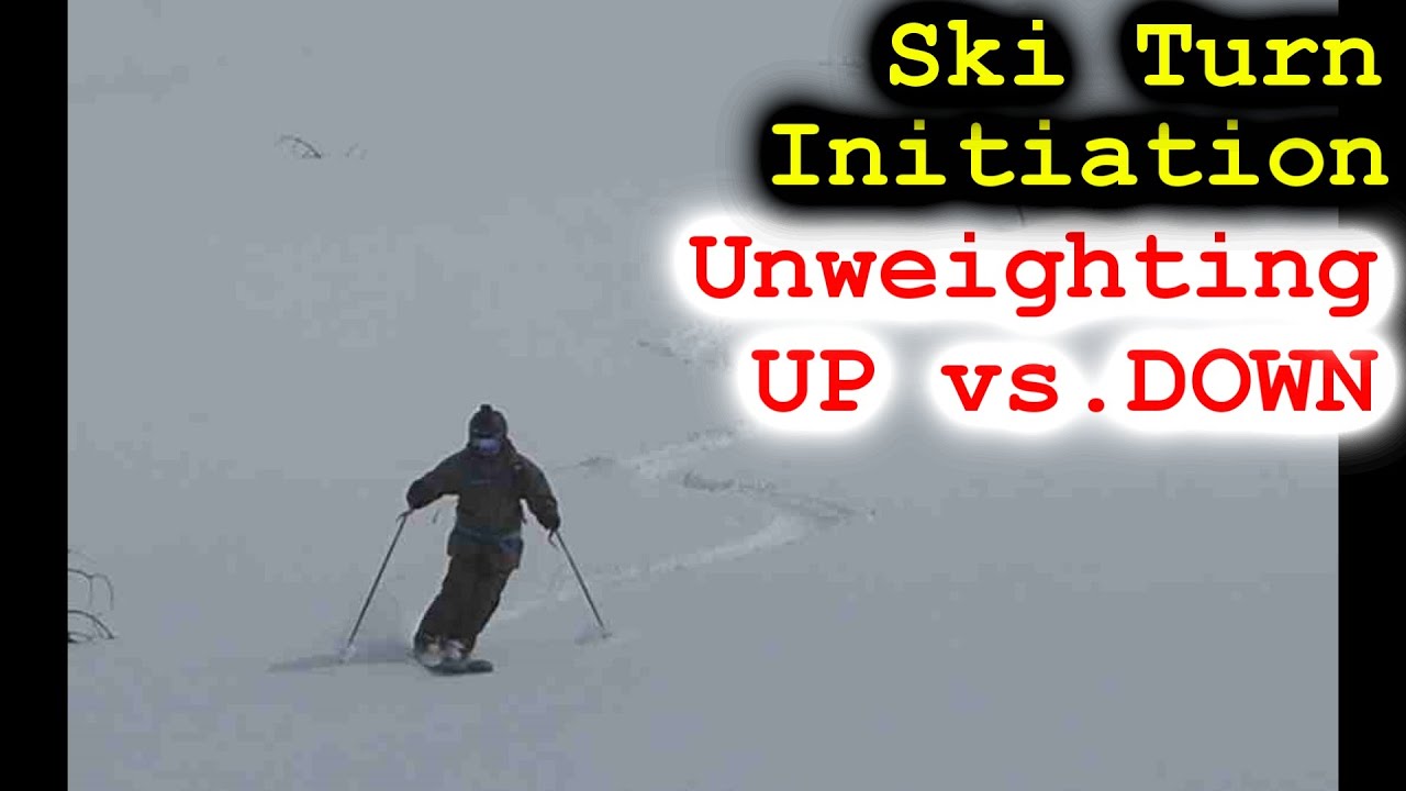 Ski turn unweighting up vs down (up-unweighting / down-unweighting)