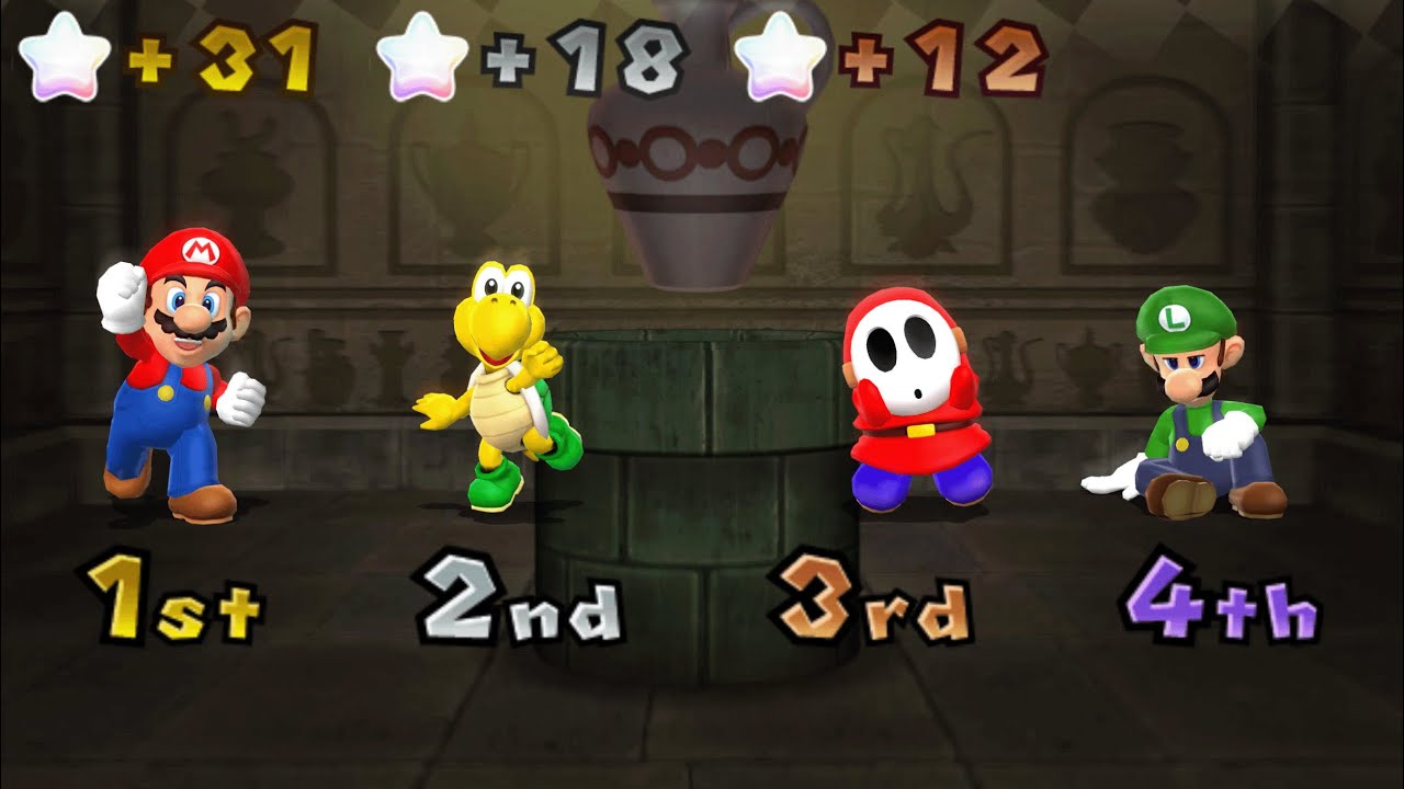 Mario Party 9 - Mario vs Luigi vs Shy Guy vs Koopa - Magma Mine