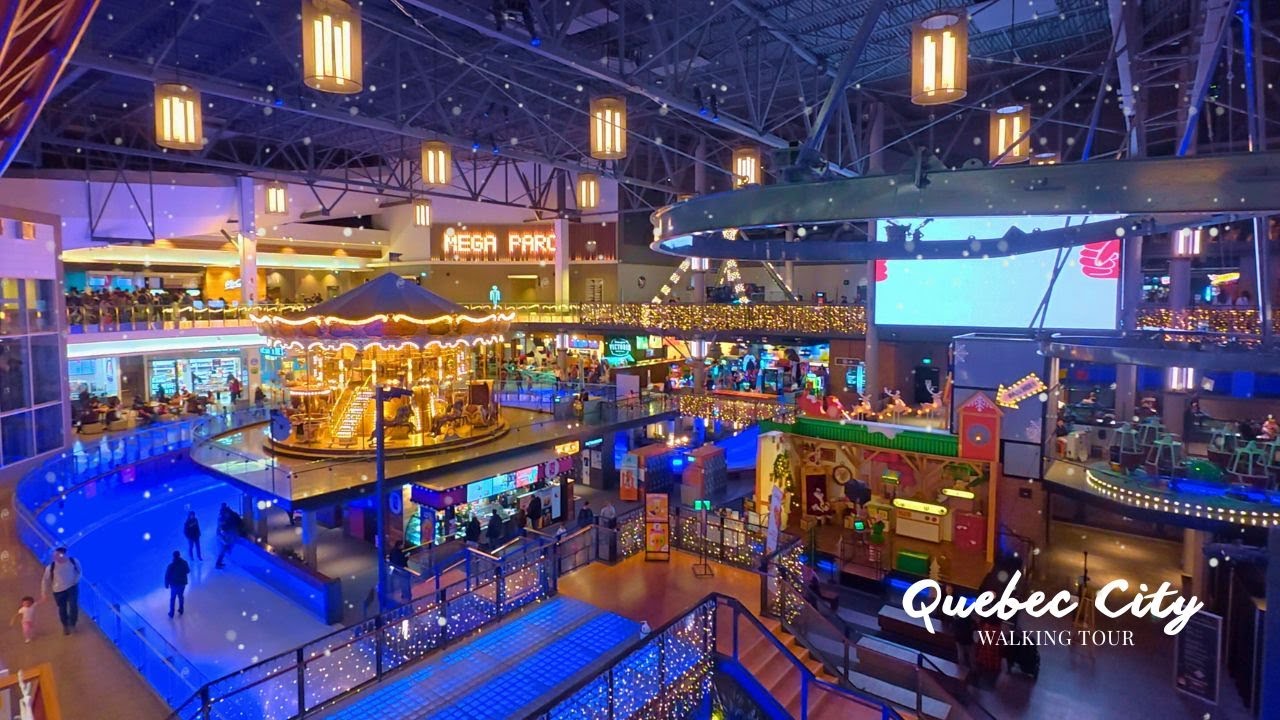 Indoor ICE SKATING & HOLIDAY VIBES at Quebec City's Largest Mall | Galeries de la Capitale Tour 4K