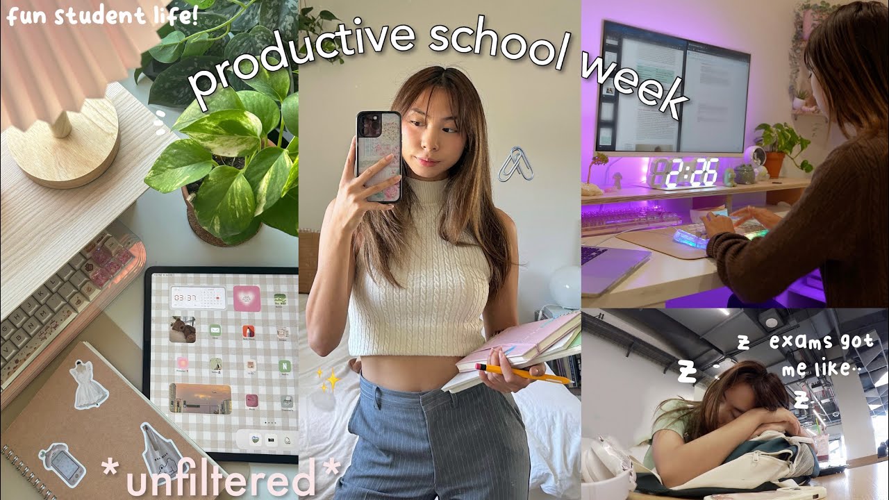 a productive school week in my life 📌 | busy days on campus, romanticizing student life, studying