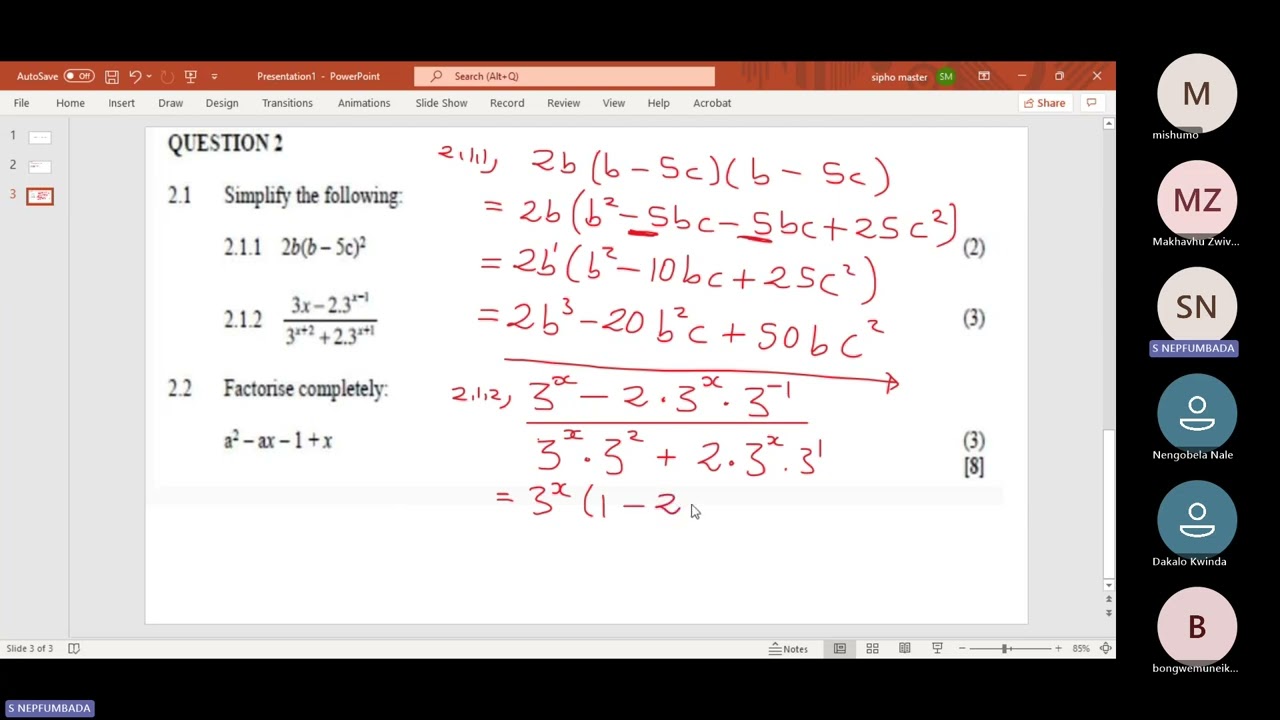 Grade 10 Mathematics p1 exam prep c1