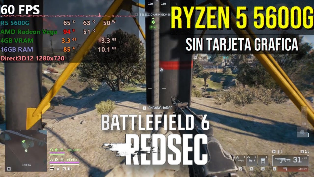 Battlefield REDSEC: Battle Royale Gratuito - Ryzen 5 5600G - 16GB DDR4 3200Mhz