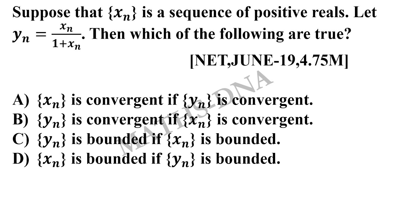 Q1 | CSIR-NET/JRF | MATHEMATICS | JUNE - 2019 | PART - C | REAL ANALYSIS