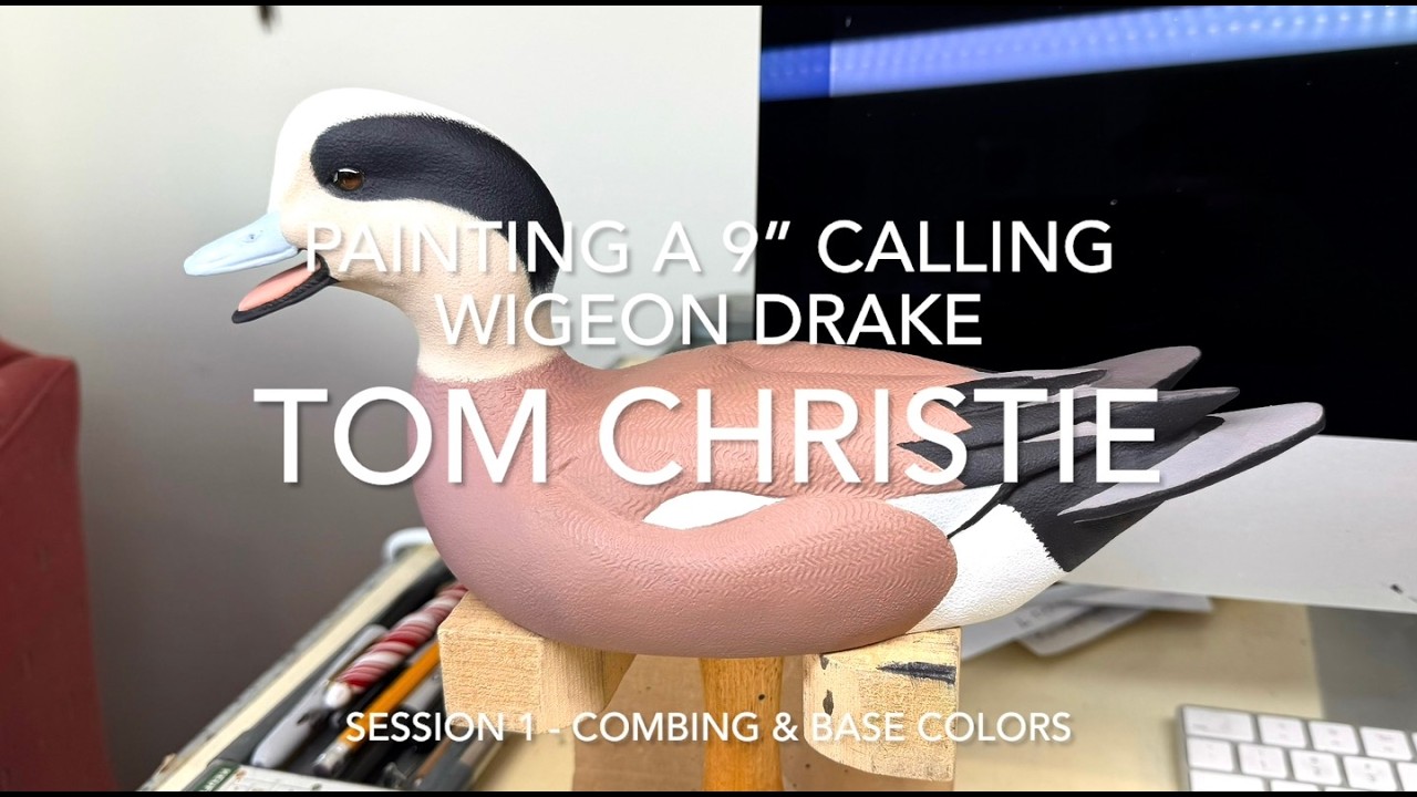 Painting a Calling Drake Wigeon Session 1 - Combing Vermiculation and Adding Base Coat Colors