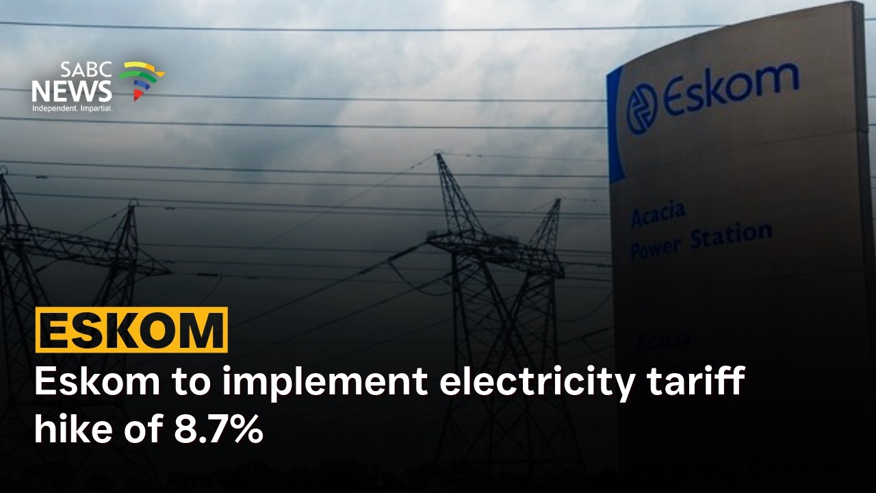 Eskom to implement electricity tariff hike of 8.7%