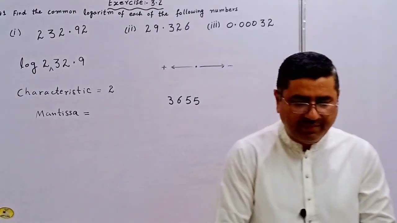 Math 9th Class Chapter# 3 LOGARITHMS Exercise # 3.2 Q#1 Find the common logarithm of each numbers.