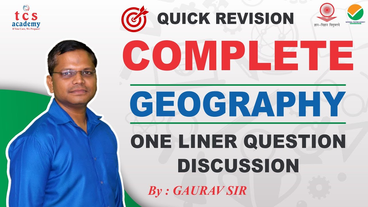 Last Minute Quick Revision For NET Geography | TCS ACADEMY