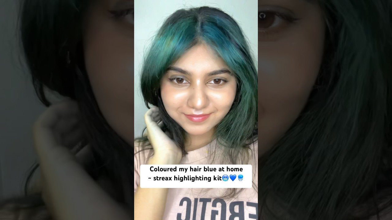 I coloured my hair blue at home | STREAX HİGHLİGHTİNG KIT | jersey blue #haircolor