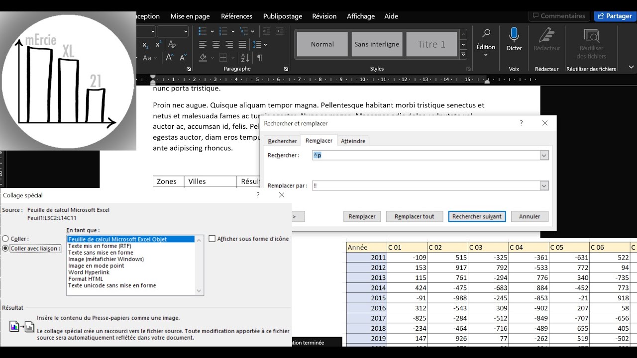 Transférer un tableau de Word dans Excel et l'inverse, facile, non?