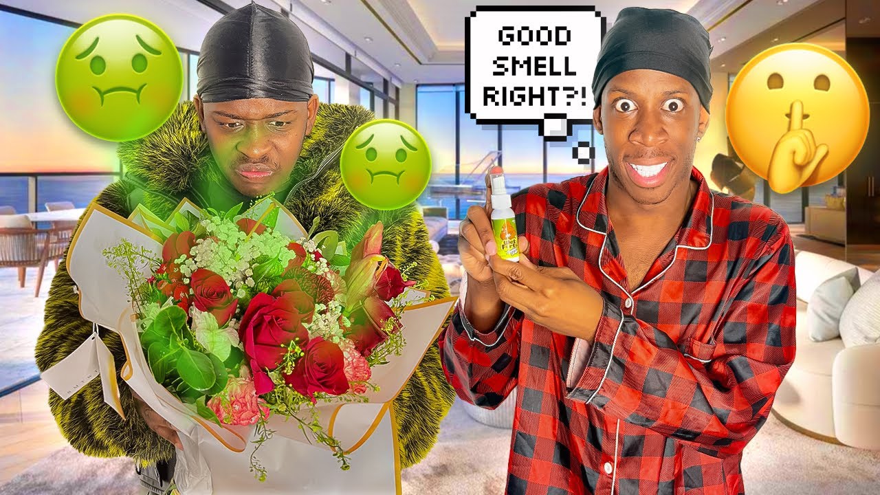 PUTTING FART SPRAY IN MY BOYFRIEND FLOWERS * REVENGE PRANK*😳