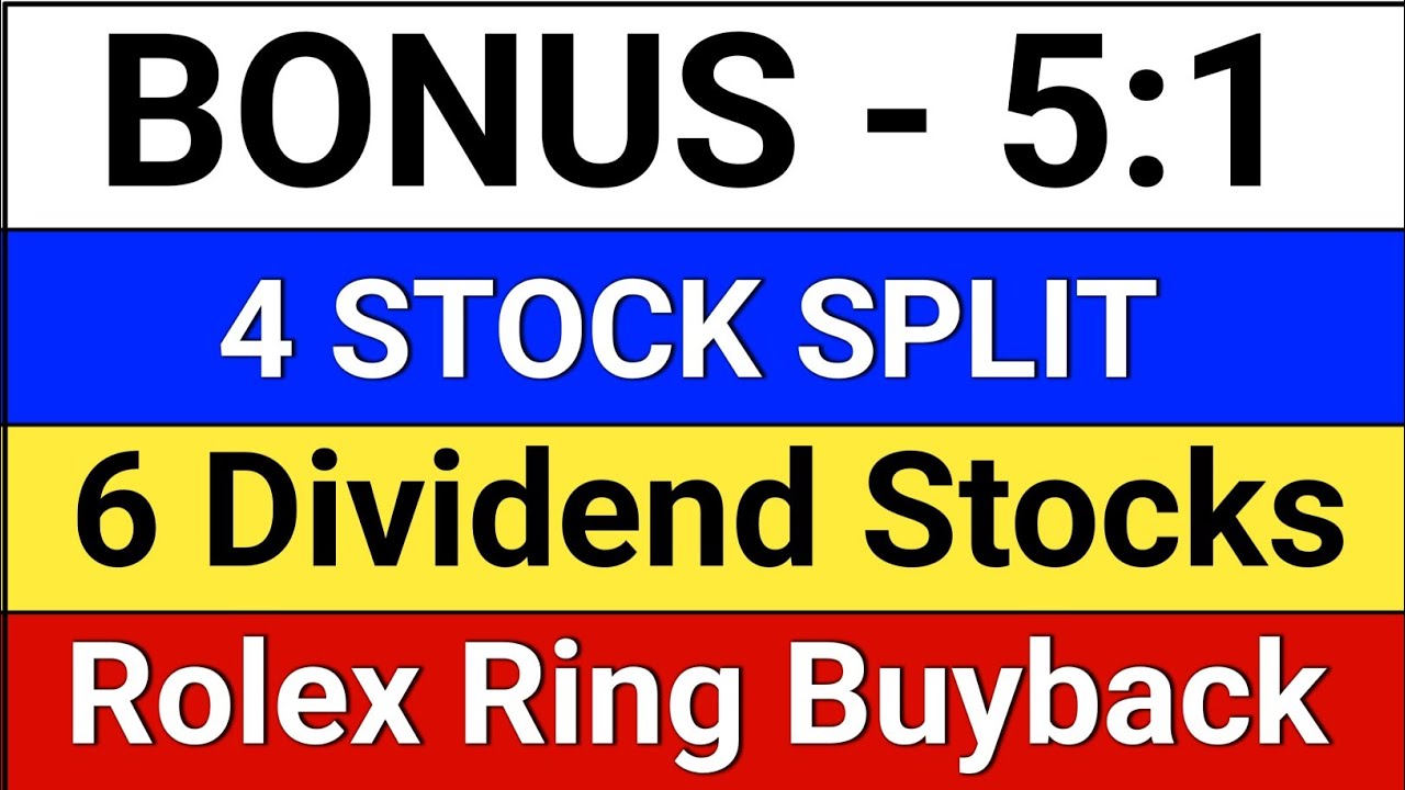 Bonus and Split? upcoming Dividend Stocks? Rolex Ring Buyback? Goldiam. Exide. Biocon. Tech Mahindra