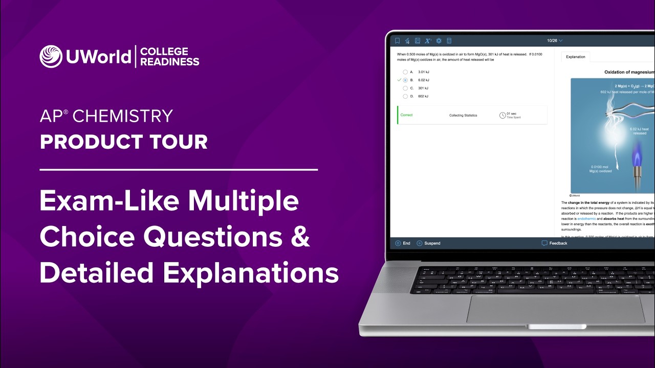 UWorld’s Course for AP® Chemistry: AP Exam-Like Multiple Choice Questions & Detailed Explanations
