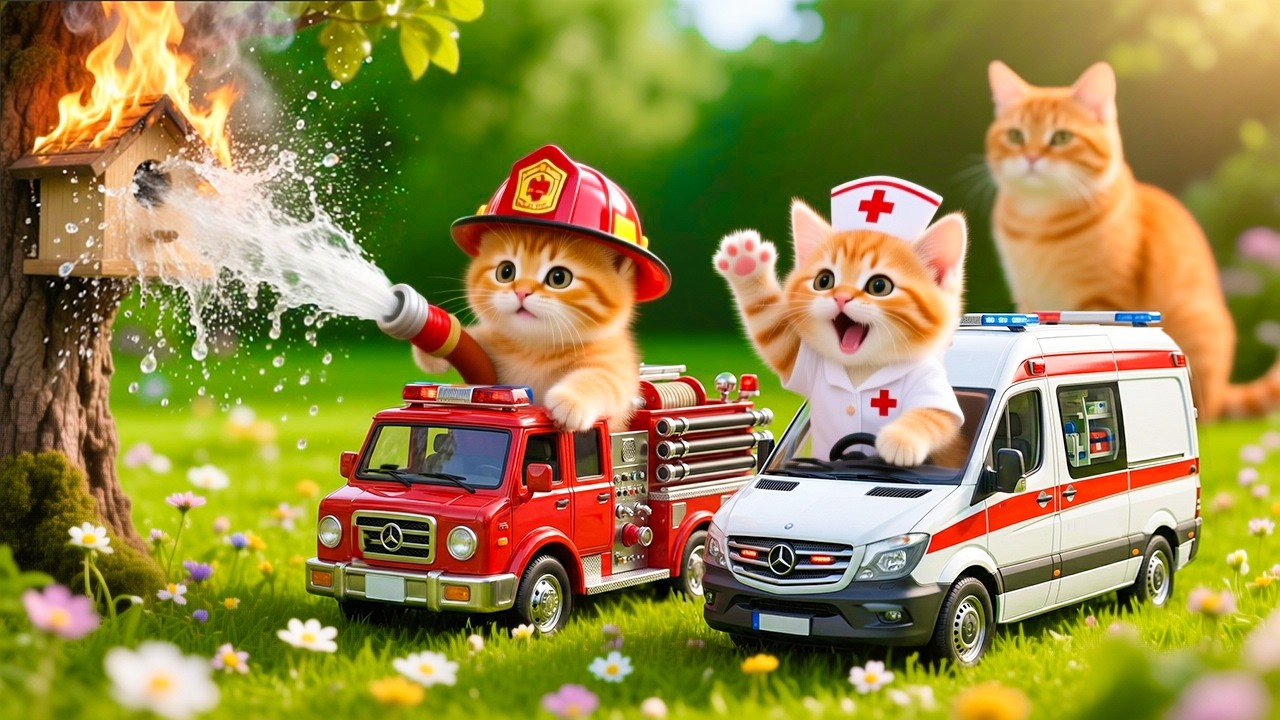 Mama Cat Trims Fur on the Farm and Makes Tiger Hat For Kittens At Home🐾🎩🐯