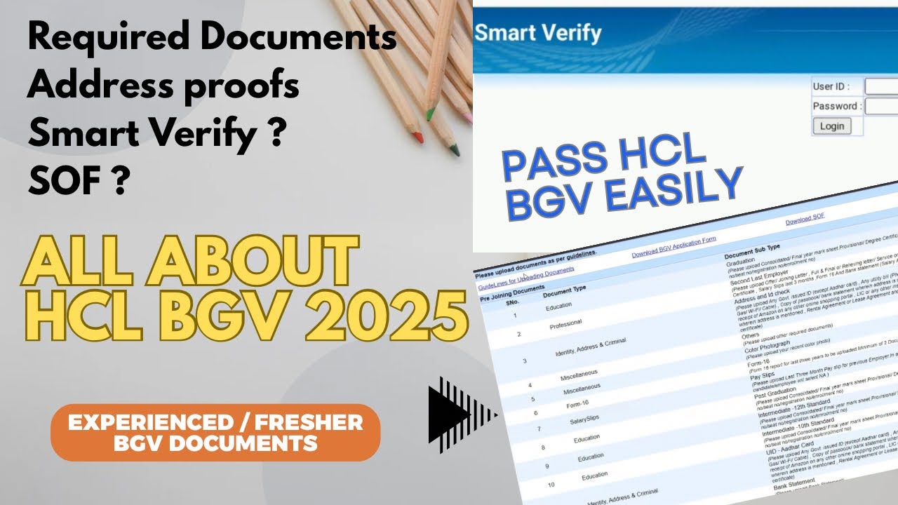 Hcl BGV process 2025 | Hcl bgv process for experienced | Hcl BGV verification process | Smart verify
