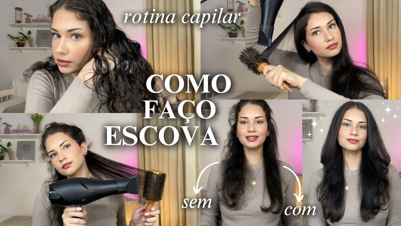 Como faço escova no meu cabelo cacheado || Rotina capilar pós lavagem