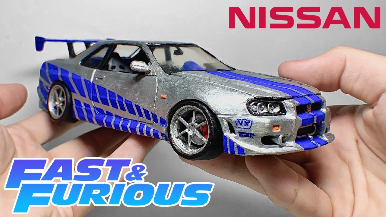Nissan Skyline Paul Walker 2 Fast 2 Furious, from Plasticine clay, how to make