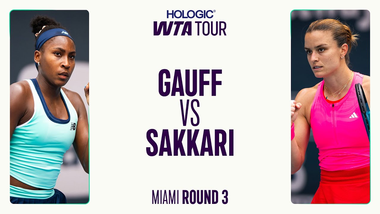 Коко Гауфф против Марии Саккари | Третий раунд 2025 года в Майами | Обзор матча WTA