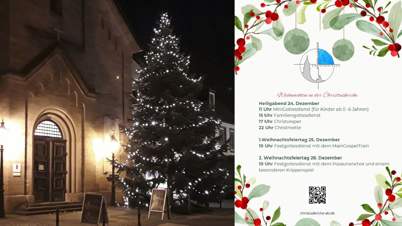 Gottesdienst am 1  Weihnachtsfeiertag am 25 12 2025 live aus der Christuskirche Aschaffenburg