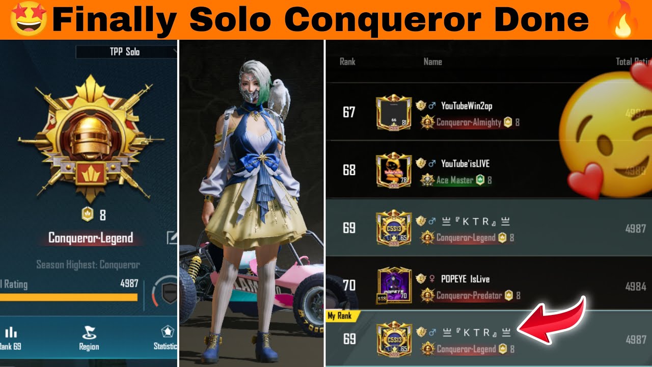 😍Finally Solo Conqueror Done 🔥Top Rank 69😱 | like & Subscribe 🙏