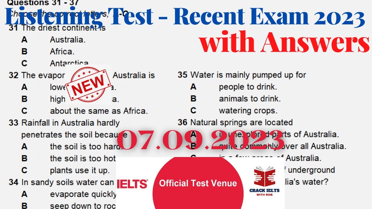 IELTS Listening Actual Test 2023 with Answers | 07.09.2023