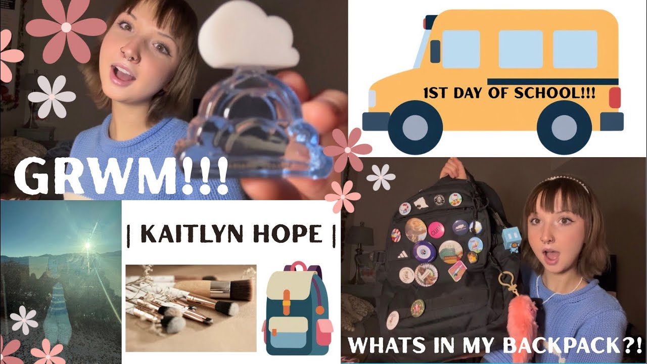 WHATS IN MY BACKPACK?!?!😧 (1st Day of School GRWM + Mini Vlog!!!)📚
