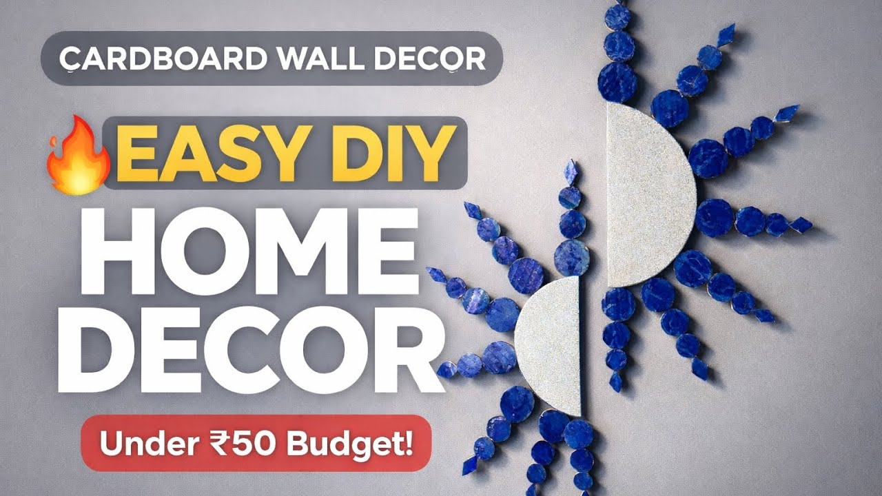 DIY Cardboard Wall Decor Under ₹50 😍 | Easy & Budget Home Decoration Idea