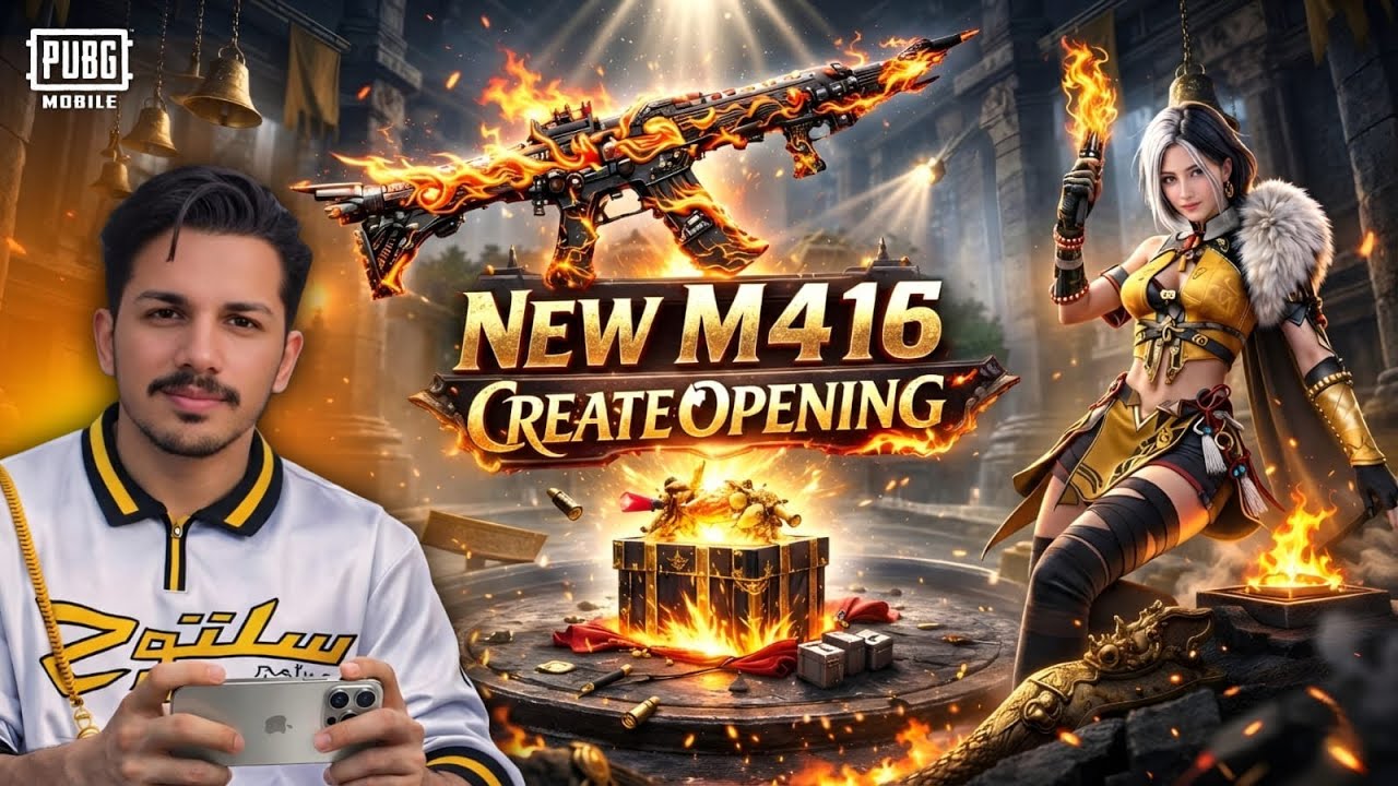 UsMan乛ملک M416 FIRE 🔥 Crate OPENING | Crimson Skyblade M416 And WildSoul Warden Set | PUBG Mobile