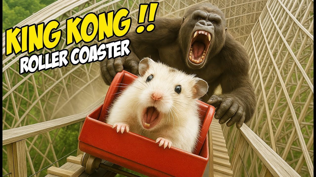 Hamster Roller Coaster  🐹 vs King Kong! 🎢 Adorable Roller Coaster Ride (Funny Animal Adventure)