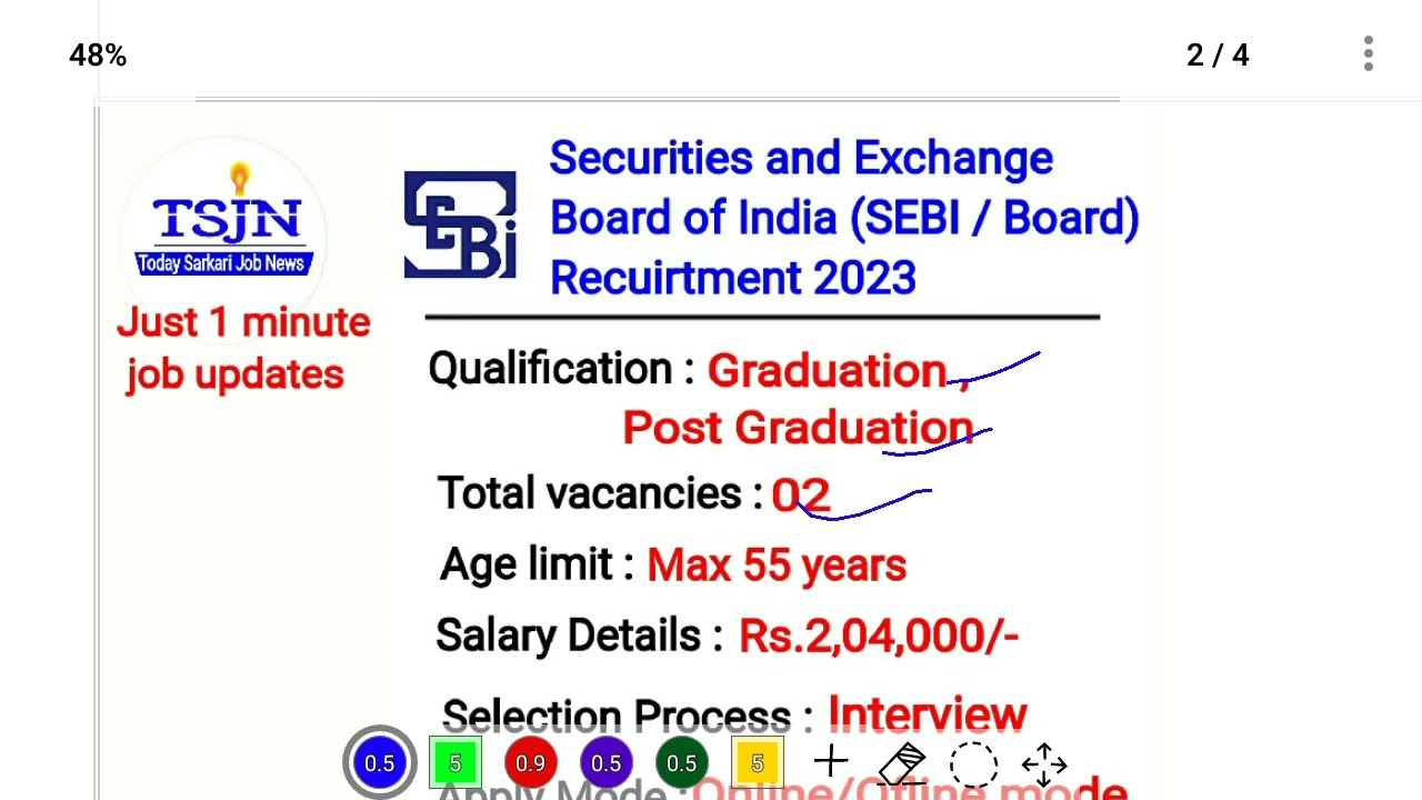 SEBI vacancy 2023 | New job vacancy | all over india job |Sanjeev Kumar jindal