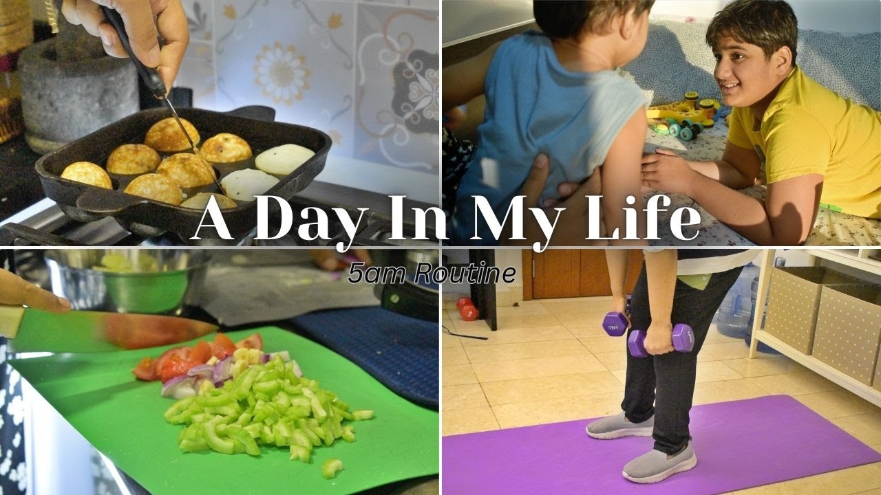 My 5am Routine as a MOM of 3 | A Day In My Life | Simple Lunch Preparation | Paniyaram | Egg Burji