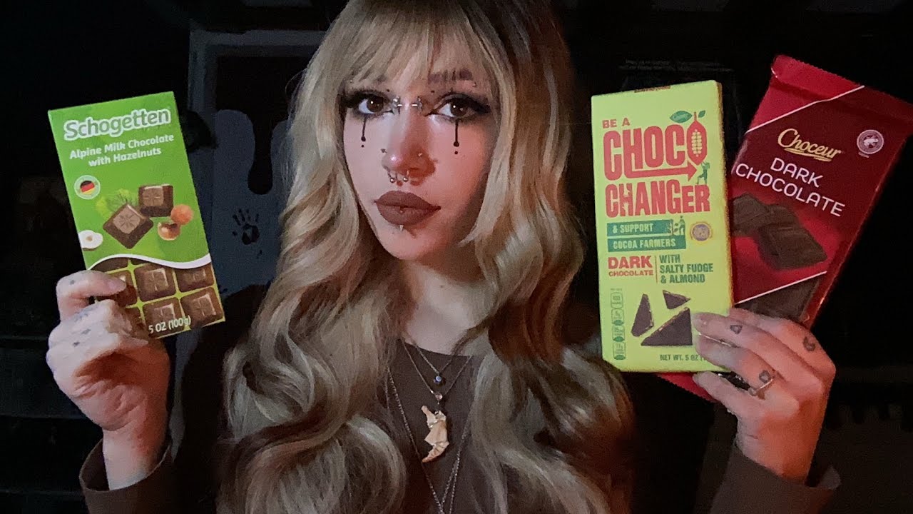 Chocolate Bar Tapping & Scratching ASMR | Eating Sounds, Whispering