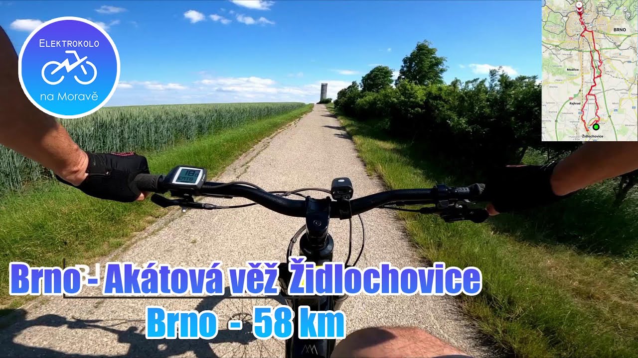 Elektrokolo - trasa Brno - Akátová věž nad Židlochovicemi - Brno