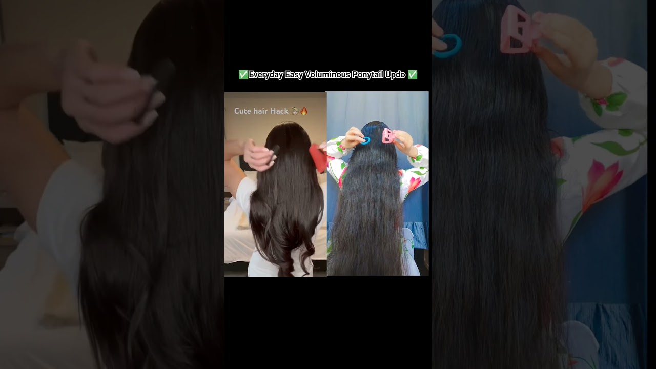 Everyday Easy Voluminous Ponytail Updo ✅#newpost #viral #ponytail #hairstyle #wedding #ytshorts #fyp