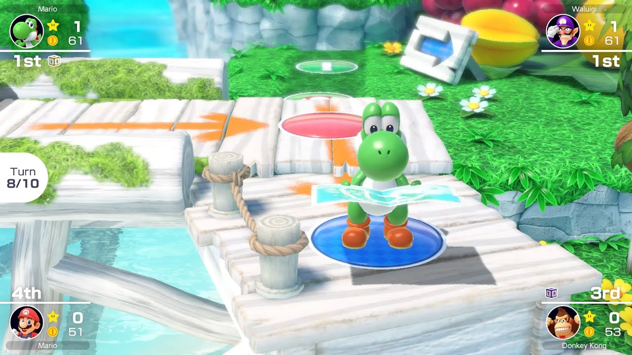 Mario Party Superstars #682 Yoshi's Tropical Island Yoshi vs Waluigi vs Mario vs Donkey Kong